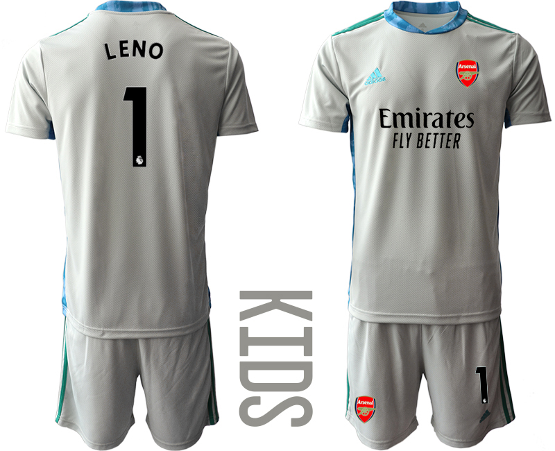 Youth 2020-2021 club Arsenal grey goalkeeper #1 Soccer Jerseys